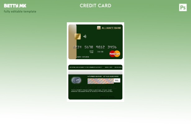 Модерен стил, Шаблон за мастер картички на банката на Австрија Алијансата